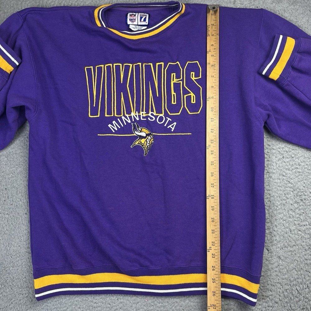 Vintage 90s Minnesota Vikings Logo 7 Crewneck NFL Football Sweater Size XL - Picture 11 of 11